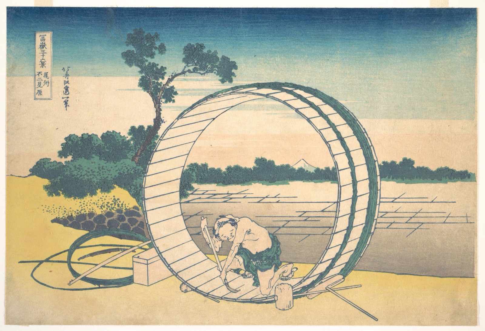 Fujimigahara in Owari Province (Bishū Fujimigahara) — Katsushika Hokusai