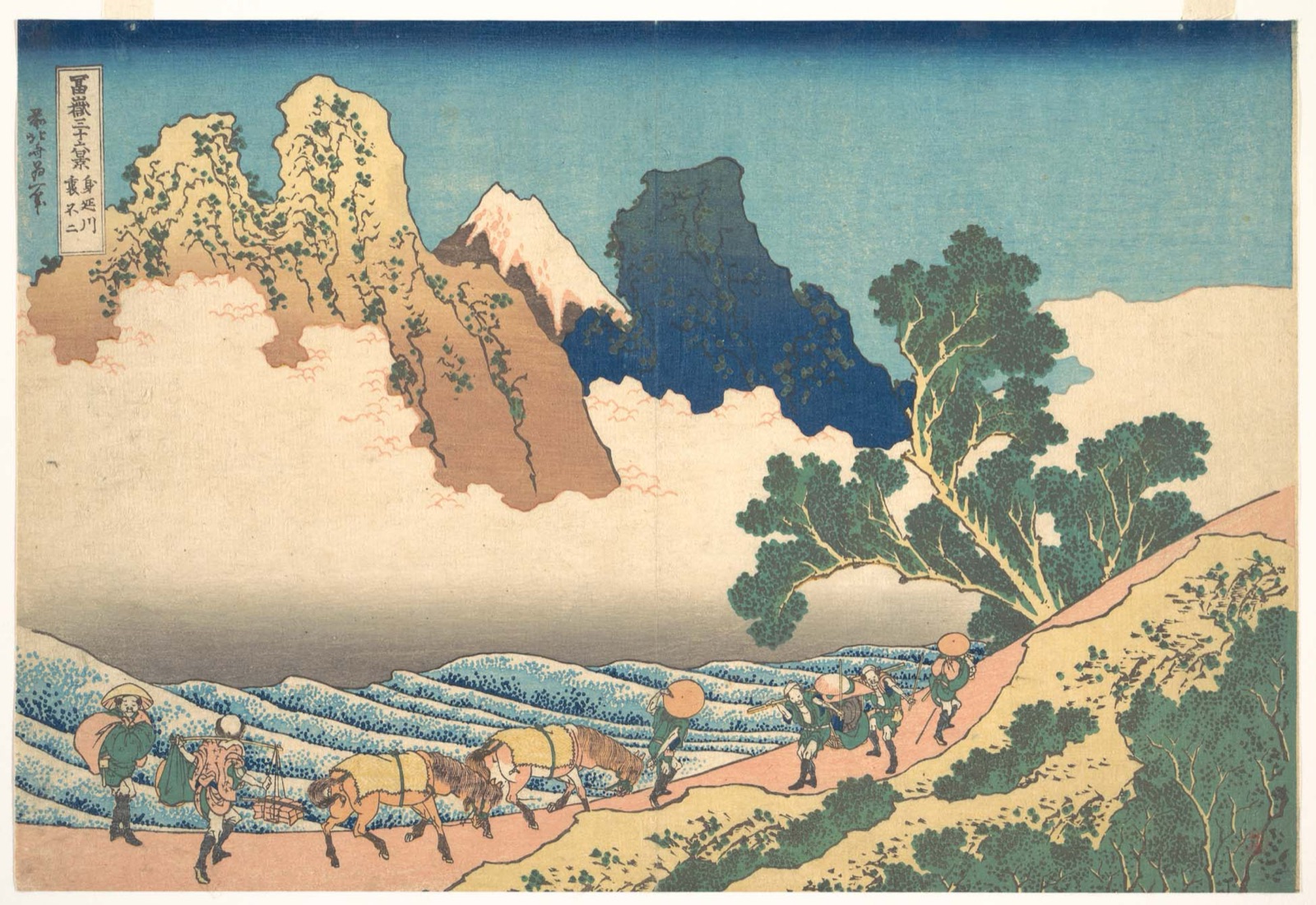 View from the Other Side of Fuji from the Minobu River, an Ura-Fuji print — Katsushika Hokusai